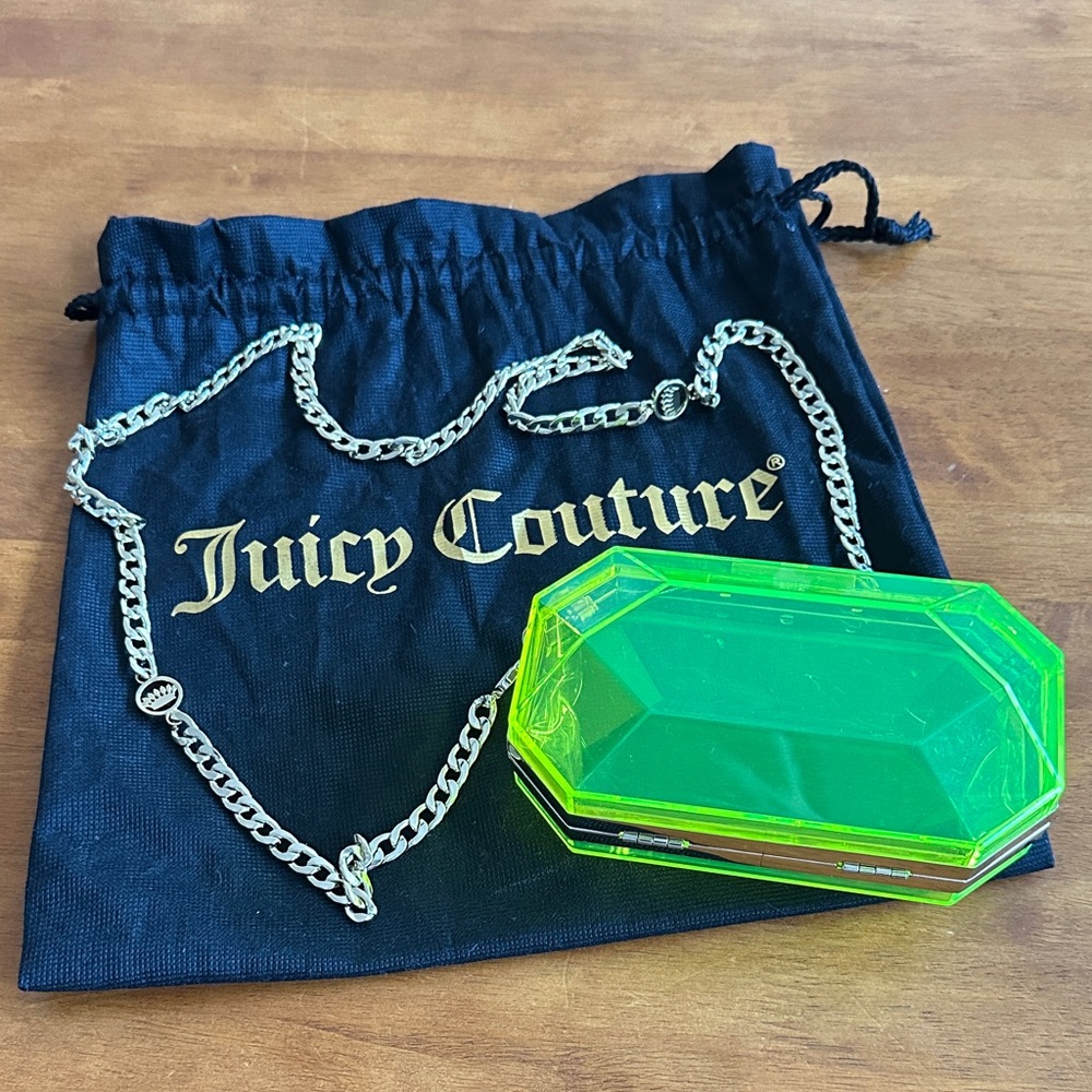 Juicy Couture Neon Yellow Gem Clear Shoulder Bag